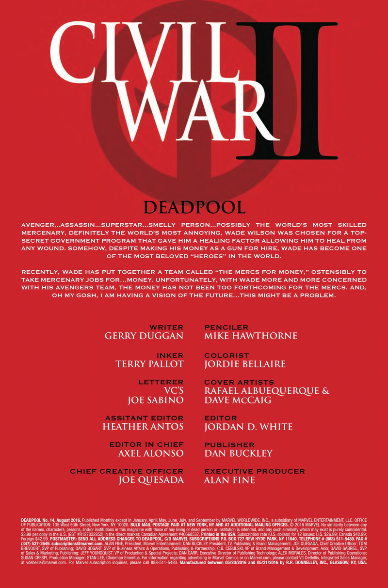 Illustration for article titled Marvel exclusive: Deadpool #14 starts a Civil War within The Mercs For Money